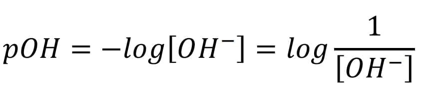 Expresión matemática que permite determinar el potencial de hidróxido (pOH).
