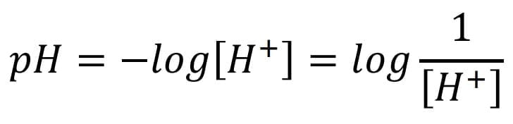 Expresión matemática que permite determinar el potencial de hidrógeno (pH).